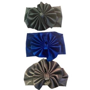 Bundle of (3) Faux Velvet oversized headbands